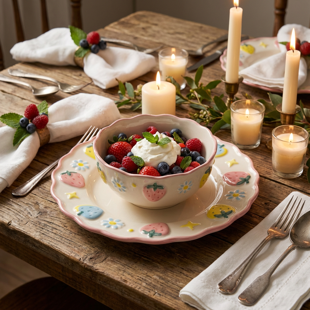 Strawberry Meadow Series – Petal Cereal Bowl