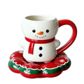 Snowman Holiday Ceramic Mug with Saucer