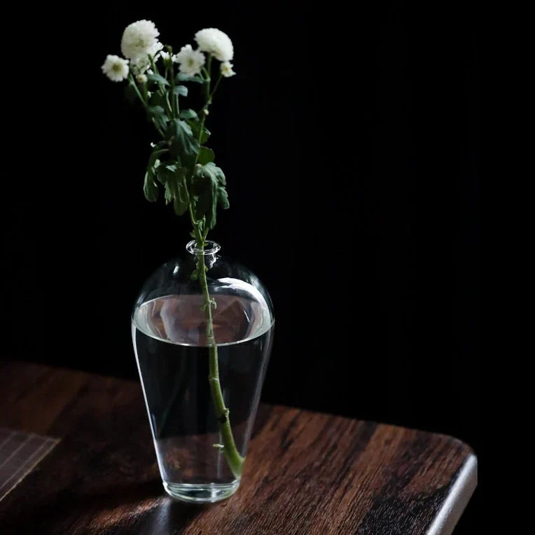 Large Handmade Clear Glass Vase