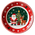 Santa & Reindeer Christmas Ceramic Plate